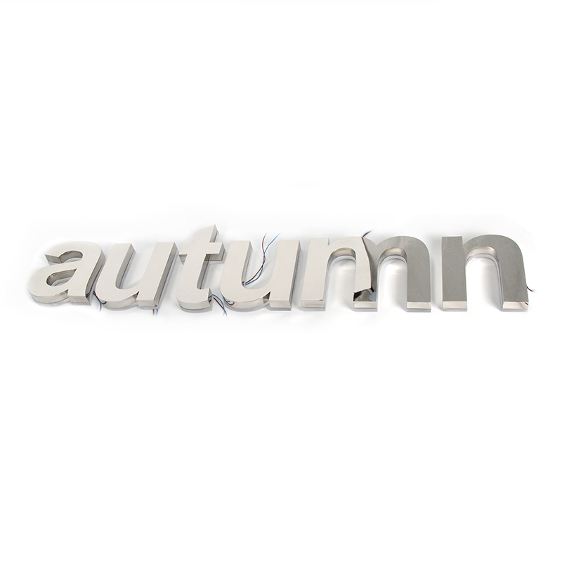 Stainless steel back luminous letters