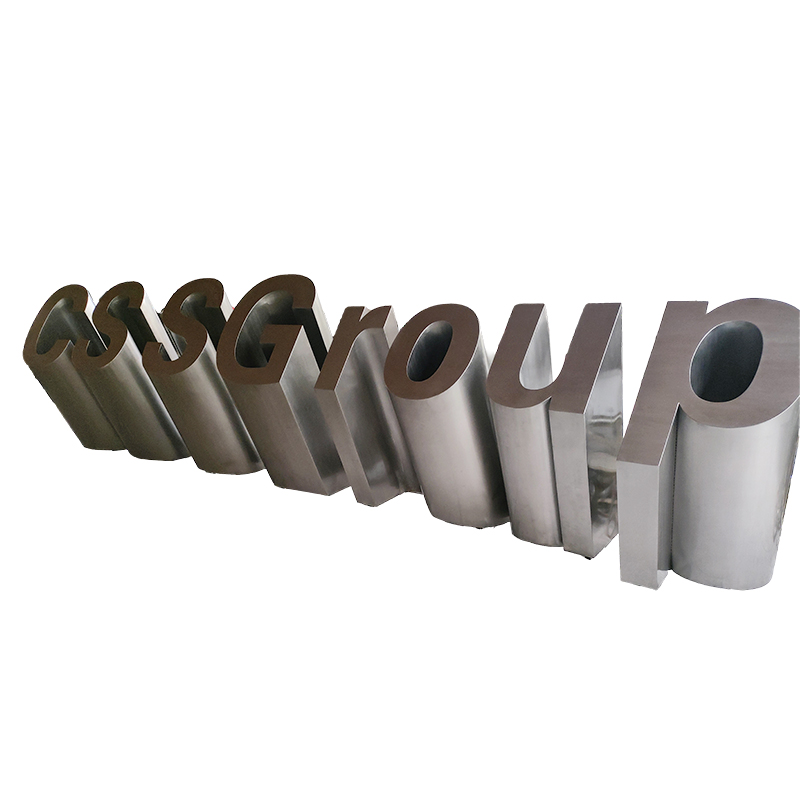 Brushed Stainless Steel Metal Bevel Letters